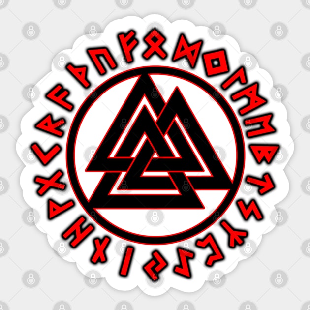 Triscalion Black Red Runes Sticker by Korvus78